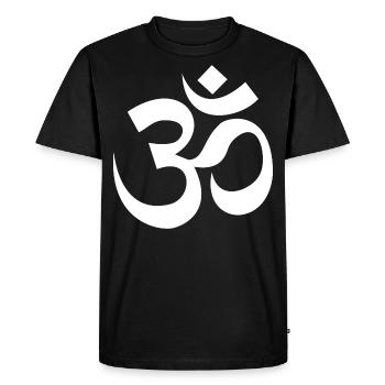 om symbol meditate Buddhism symbol chakra - Men's Premium Organic T-Shirt - black - Front - Nico (187cm)