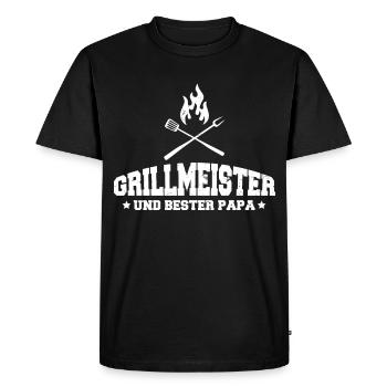 Le maître barbecue et le meilleur papa barbecue - T-shirt Premium bio Homme - noir - Devant - Nico (187cm)
