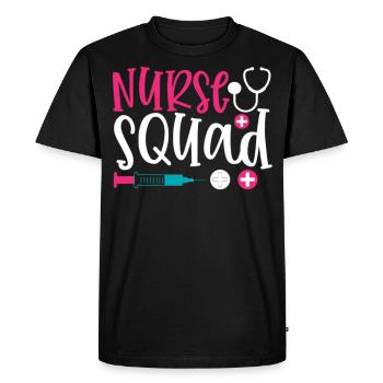 Phrase nurse squad - T-shirt Premium bio Homme - noir - Devant - Nico (187cm)