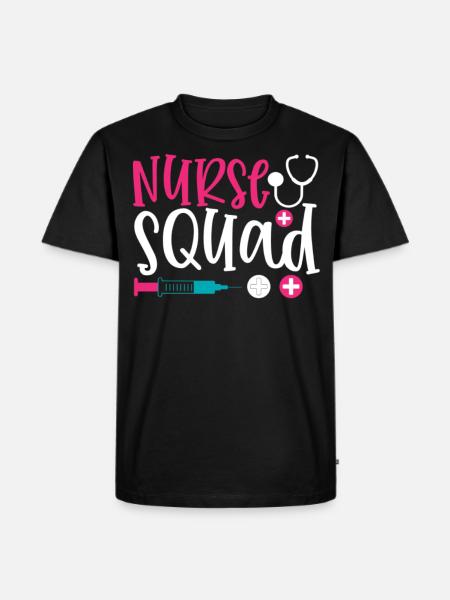 Phrase nurse squad - T-shirt Premium bio Homme - noir