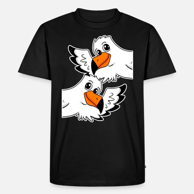 Möwe Möwen - Männer Premium Bio T-Shirt - Schwarz