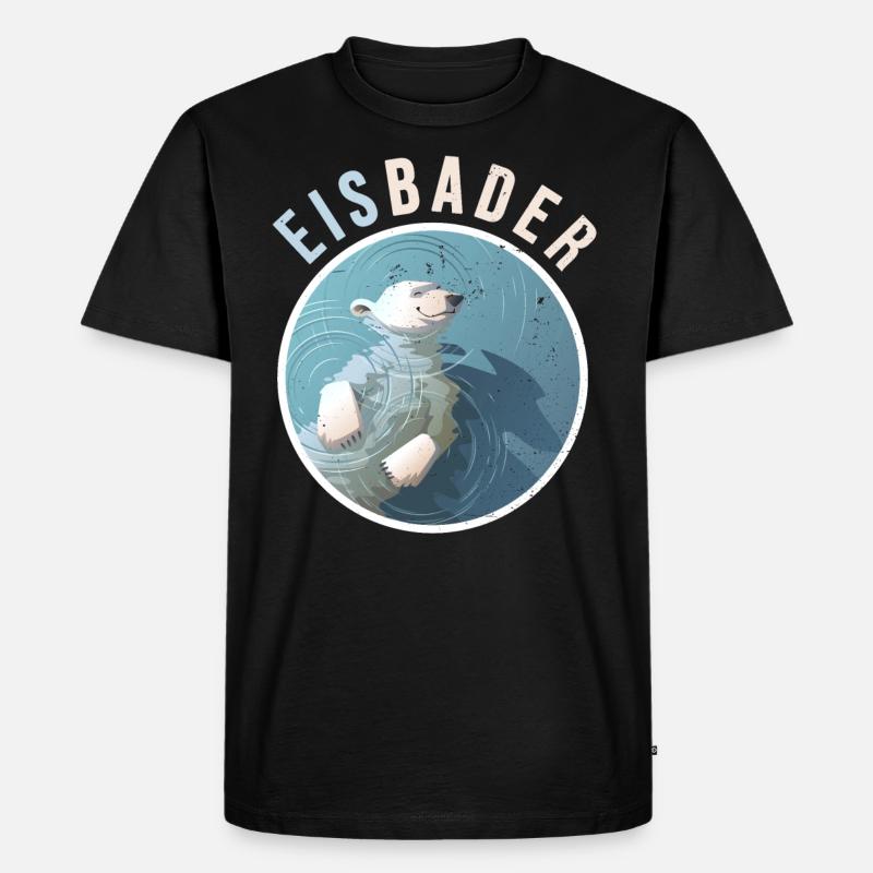 winterbader eisbär eisbader cool cold water arktis - Männer Premium Bio T-Shirt - Schwarz