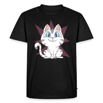 Cute Cat - Men's Premium Organic T-Shirt - black - Front - Nico (187cm)