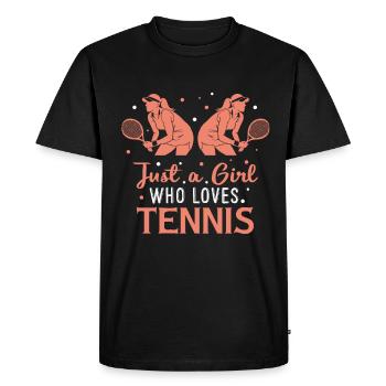 Tennis Racket Tennis Ball Girls Sport Outfit - Men's Premium Organic T-Shirt - black - Front - Nico (187cm)