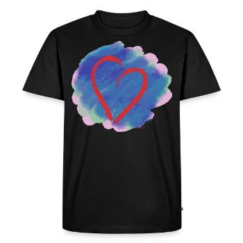 A heart for colour - Men's Premium Organic T-Shirt - black - Front - Nico (187cm)