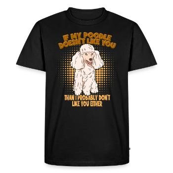 Dog Poodle Design for Dog Lovers - Men's Premium Organic T-Shirt - black - Front - Nico (187cm)