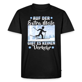 Skieurs de fond Extra mile biathlon skieurs de fond - T-shirt Premium bio Homme - noir - Devant - Nico (187cm)