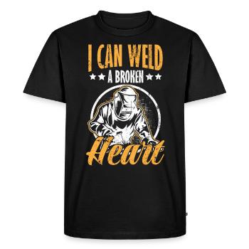 Welder Spruch Design for MetalWorkers - Men's Premium Organic T-Shirt - black - Front - Nico (187cm)
