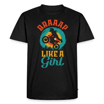 Conception de ventilateur de moto tout-terrain pour femmes - T-shirt Premium bio Homme - noir - Devant - Nico (187cm)
