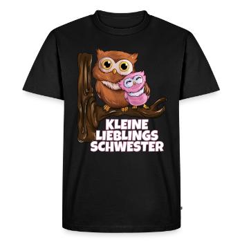 Hibou Naissance Bébé Petite Sœur Préférée - T-shirt Premium bio Homme - noir - Devant - Nico (187cm)