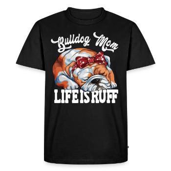 Mama Bulldog Maman Chiens Ami à quatre pattes Meilleur ami - T-shirt Premium bio Homme - noir - Devant - Nico (187cm)
