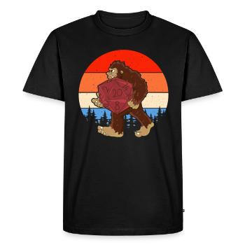 Funny RPG Gamer Bigfoot Game Night Role-playing Game - Men's Premium Organic T-Shirt - black - Front - Nico (187cm)
