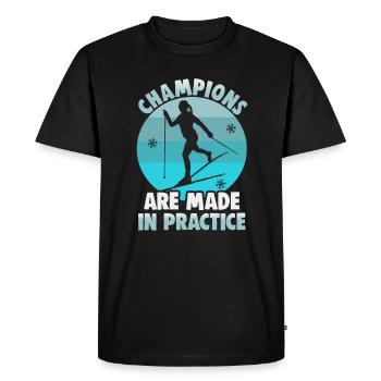Skieurs de fond biathlon de fond - T-shirt Premium bio Homme - noir - Devant - Nico (187cm)