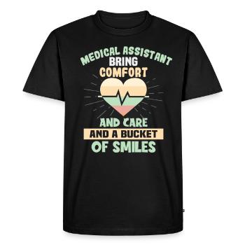 Infirmière assistante médicale Infirmière - T-shirt Premium bio Homme - noir - Devant - Nico (187cm)