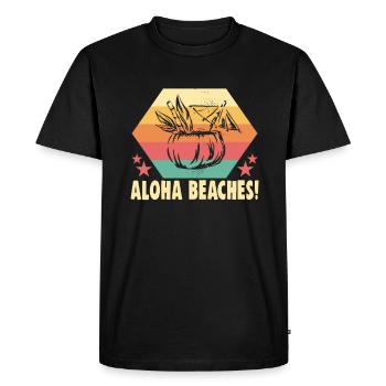 Plages d’Aloha! Vacances à la plage au bord de la mer Motif de plage - T-shirt Premium bio Homme - noir - Devant - Nico (187cm)