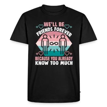 Cadeau d’amitié pour bon ami - T-shirt Premium bio Homme - noir - Devant - Nico (187cm)