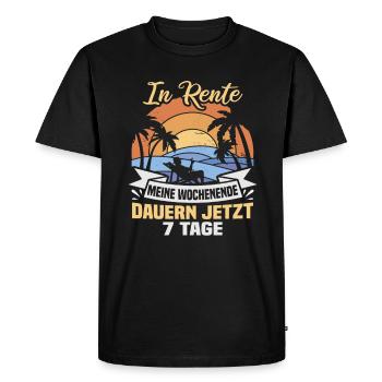 Retirement Gift idea Pensioner Work colleague - Men's Premium Organic T-Shirt - black - Front - Nico (187cm)
