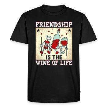 Cadeau d’amitié pour bon ami - T-shirt Premium bio Homme - noir - Devant - Nico (187cm)