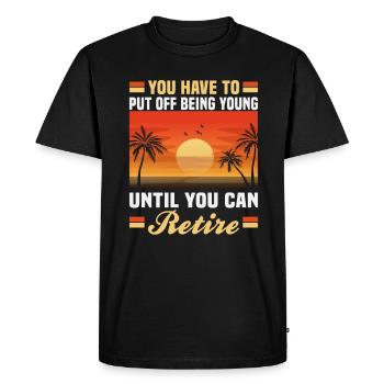 Retraite Idée cadeau Retraité Collègue de travail - T-shirt Premium bio Homme - noir - Devant - Nico (187cm)