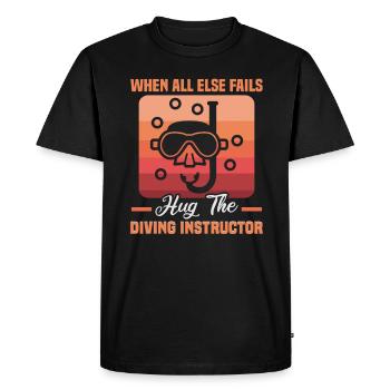 Instructeur de conception de plongée sous-marine Snorkeling - T-shirt Premium bio Homme - noir - Devant - Nico (187cm)
