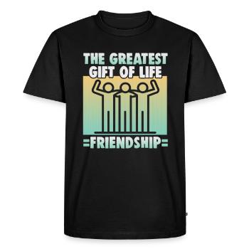 Cadeau d’amitié pour bon ami - T-shirt Premium bio Homme - noir - Devant - Nico (187cm)