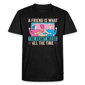 Cadeau d’amitié Ami - T-shirt Premium bio Homme - noir - Devant - Nico (187cm)