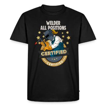 Welder slogan design for metal workers - Men's Premium Organic T-Shirt - black - Front - Nico (187cm)