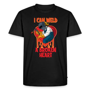 Welder Spruch Design for MetalWorkers - Men's Premium Organic T-Shirt - black - Front - Nico (187cm)