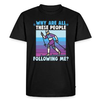 Skieurs de fond biathlon de fond - T-shirt Premium bio Homme - noir - Devant - Nico (187cm)