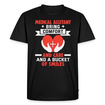 Infirmière assistante médicale Infirmière - T-shirt Premium bio Homme - noir - Devant - Nico (187cm)