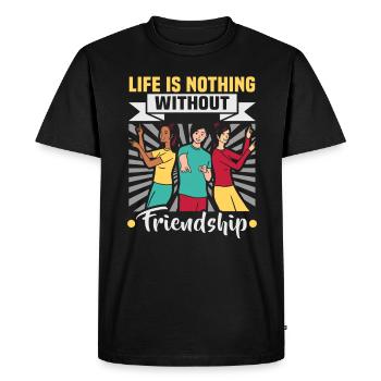 Cadeau d’amitié pour bon ami - T-shirt Premium bio Homme - noir - Devant - Nico (187cm)