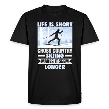 Skieurs de fond biathlon de fond - T-shirt Premium bio Homme - noir - Devant - Nico (187cm)