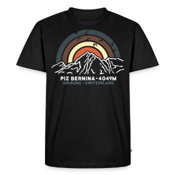 Piz Bernina Suisse Alpinisme Randonnée St Moritz - T-shirt Premium bio Homme - noir - Devant - Nico (187cm)