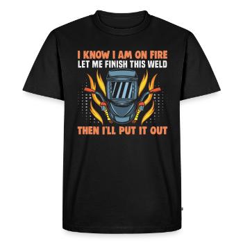 Welder slogan design for metal workers - Men's Premium Organic T-Shirt - black - Front - Nico (187cm)