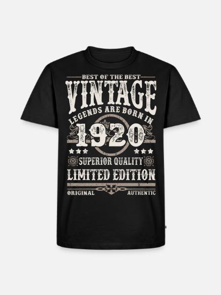 Legenden werden 1920 geboren - Männer Premium Bio T-Shirt - Schwarz