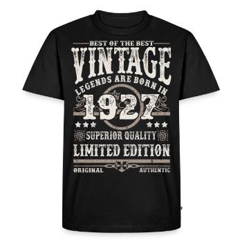 Les légendes sont nées en 1927 - T-shirt Premium bio Homme - noir - Devant - Nico (187cm)