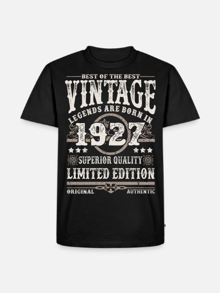 Legenden werden 1927 geboren - Männer Premium Bio T-Shirt - Schwarz