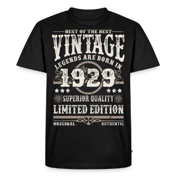 Les légendes sont nées en 1929 - T-shirt Premium bio Homme - noir - Devant - Nico (187cm)