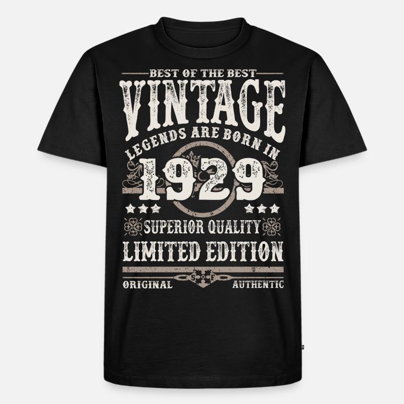 Legenden werden 1929 geboren - Männer Premium Bio T-Shirt - Schwarz
