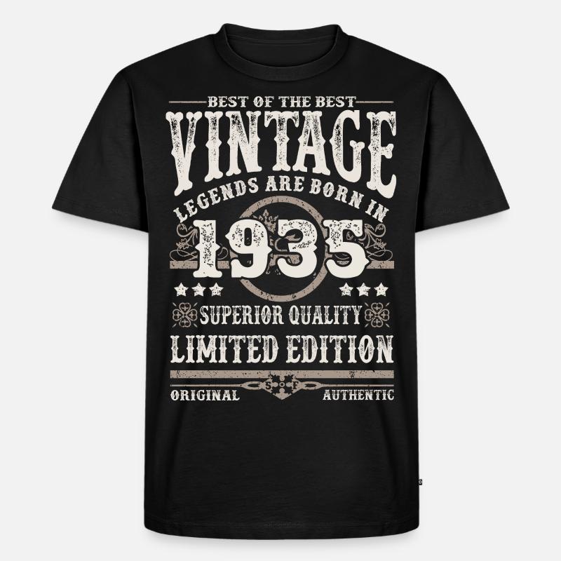 Legenden werden 1935 geboren - Männer Premium Bio T-Shirt - Schwarz