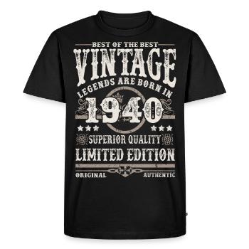 Legends are born in 1940 - Men's Premium Organic T-Shirt - black - Front - Nico (187cm)