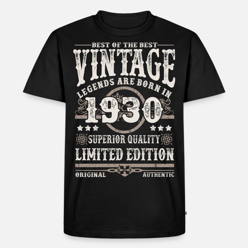 Legenden werden 1930 geboren - Männer Premium Bio T-Shirt - Schwarz