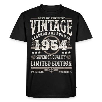 Legends are born in 1954 - Men's Premium Organic T-Shirt - black - Front - Nico (187cm)