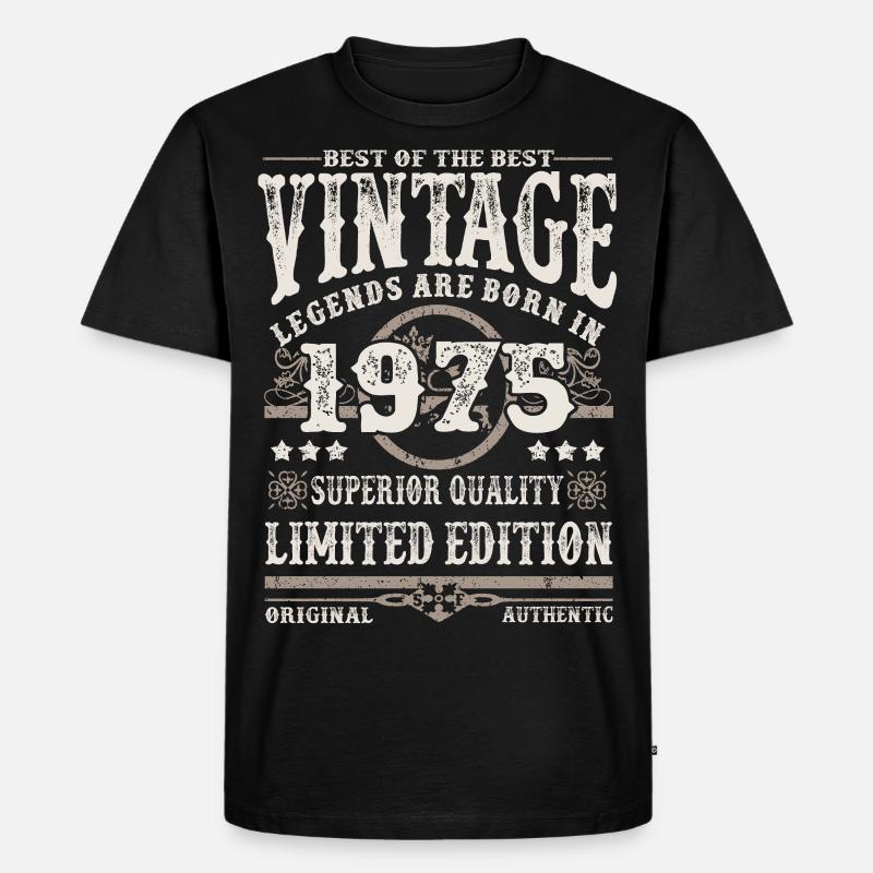 Legenden werden 1975 geboren - Männer Premium Bio T-Shirt - Schwarz