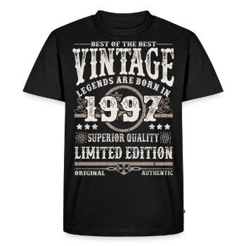 Les légendes sont nées en 1997 - T-shirt Premium bio Homme - noir - Devant - Nico (187cm)