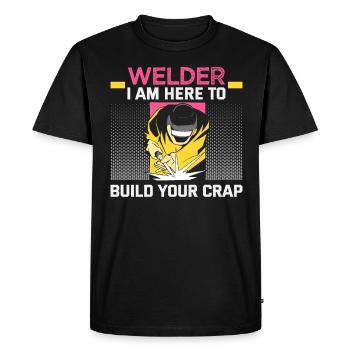 Welder slogan design for metal workers - Men's Premium Organic T-Shirt - black - Front - Nico (187cm)