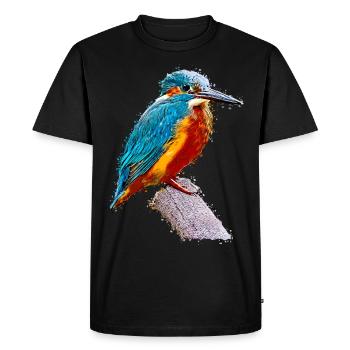Hummingbird Bird Animal Art Watercolor Cartoon Colorful - Men's Premium Organic T-Shirt - black - Front - Nico (187cm)