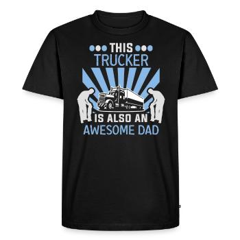 Trucker Father's Day Truck Driver Truck Driver - Men's Premium Organic T-Shirt - black - Front - Nico (187cm)