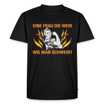 Welder Spruch Design for MetalWorkers - Men's Premium Organic T-Shirt - black - Front - Nico (187cm)