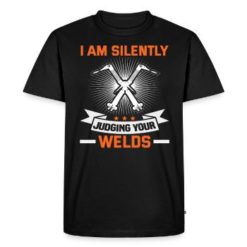 Welder slogan design for metal workers - Men's Premium Organic T-Shirt - black - Front - Nico (187cm)